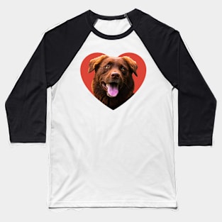 Border Collie Dog Heart Baseball T-Shirt